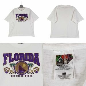 Vintage T-Shirt Cotton Size Large L Single Stitch SS Florida Graphic White